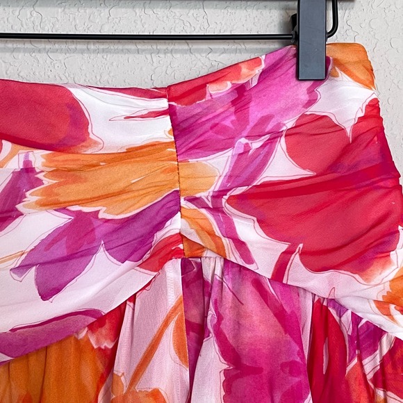 Milly Pink and Orange Floral Skirt - Picture 5 of 9